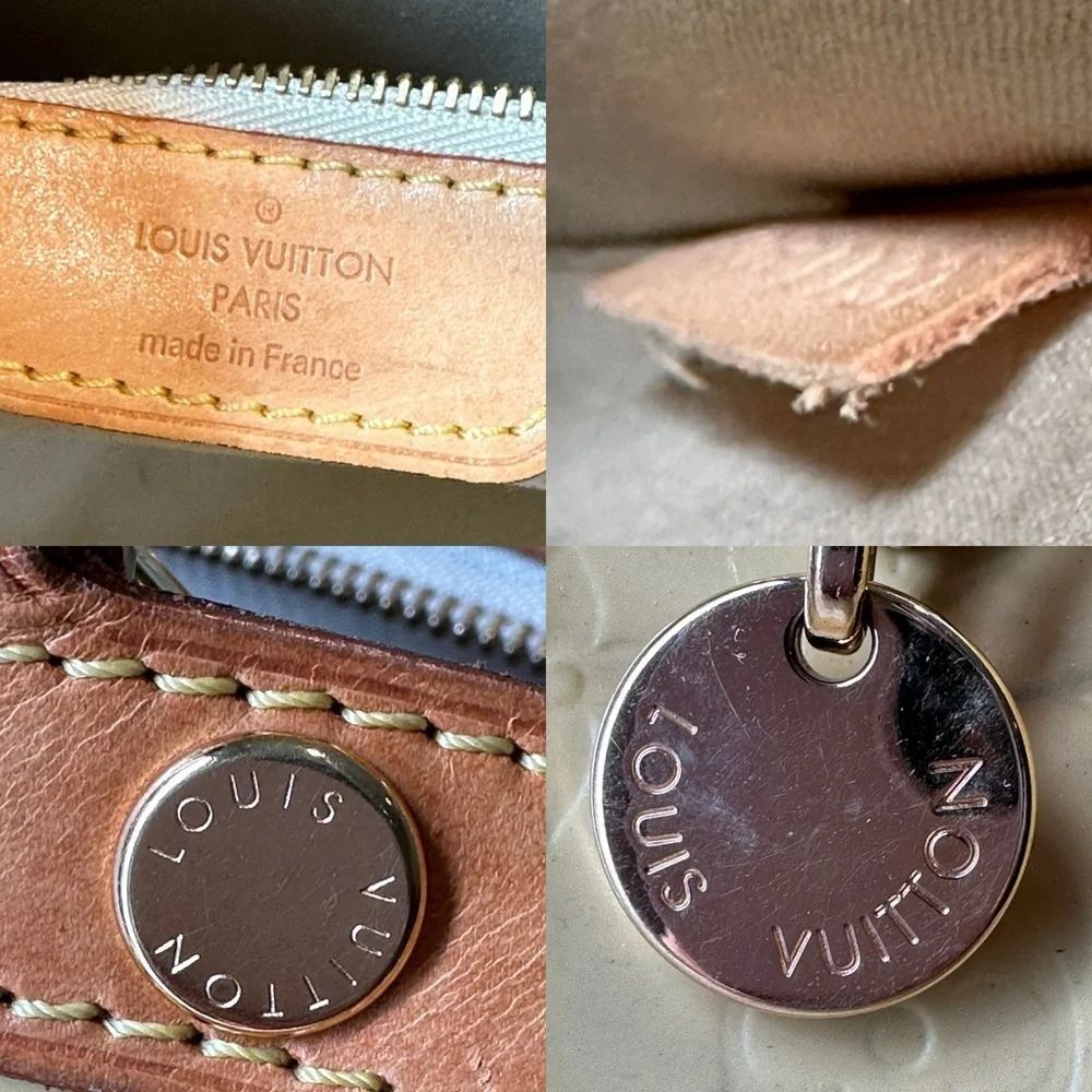 💯Authentic LOUIS VUITTON Vernis Brea MM Blanc Corail Handbag🍀